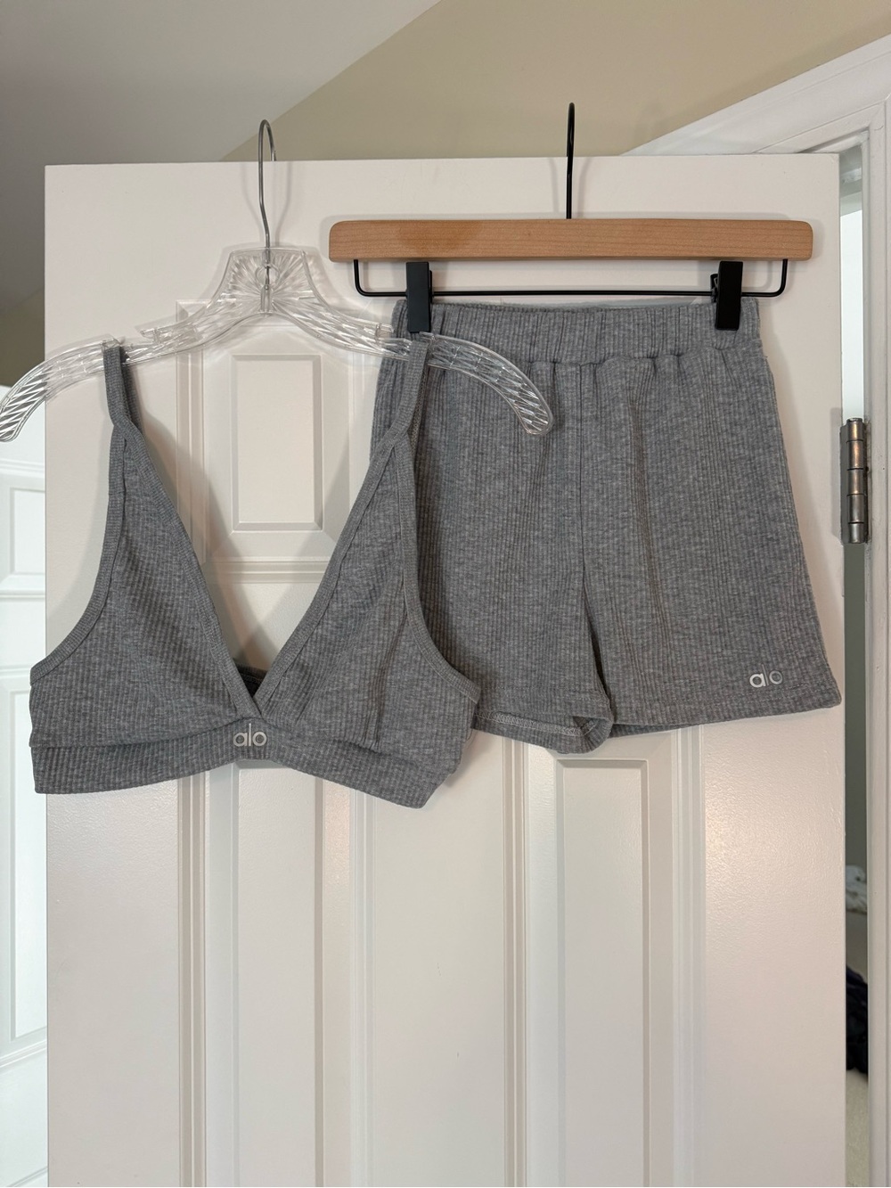 ALO Yoga Ribbed Bralette & Short Set - Picture 2 of 9